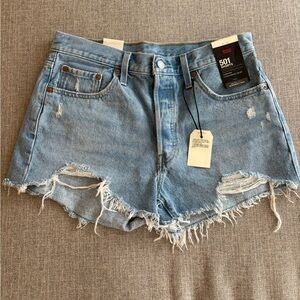 Levi’s 501 100% cotton high waisted button fly Jean shorts